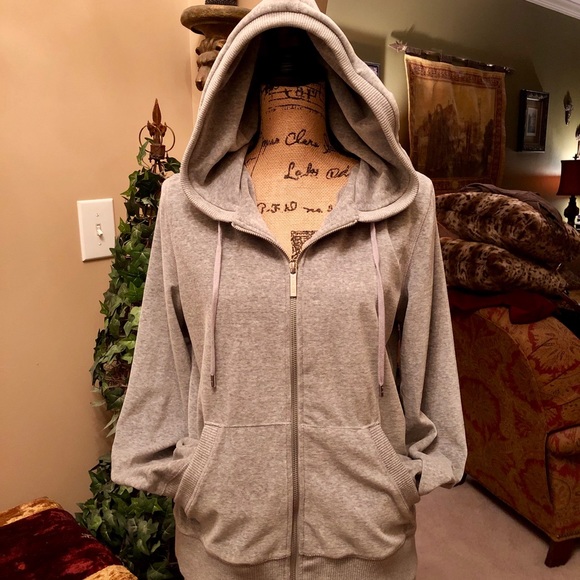 MICHAEL Michael Kors | Tops | Michael Kors Grey Velour Hoodie Large Euc |  Poshmark